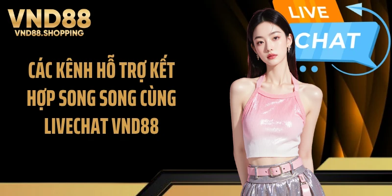 Các kênh hỗ trợ kết hợp song song cùng livechat VND88
